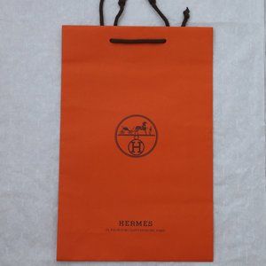 Hermes Orange Paper Shopping Gift Bag Tote Large 17" x 11"